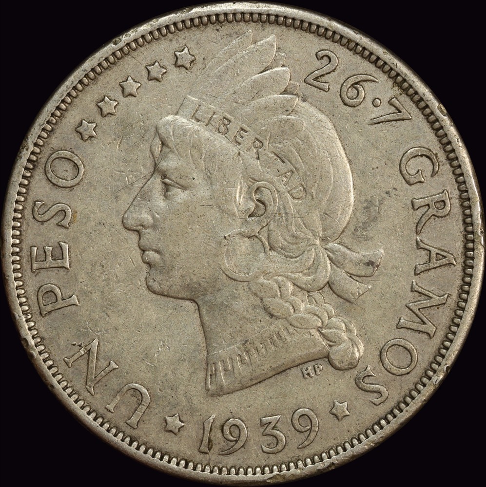 Dominican Republic 1946 Silver Peso KM# 22 Extremely Fine product image