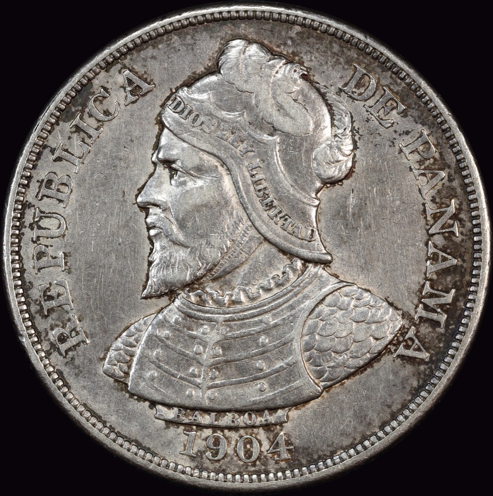 Panama 1904 Silver 50 Centisimos KM# 5 good EF product image
