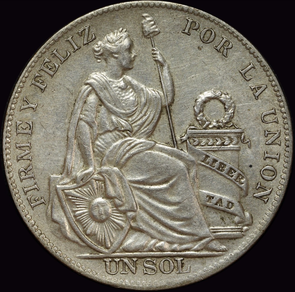 Peru 1934 Silver Sol KM# 218.2 about Unc product image