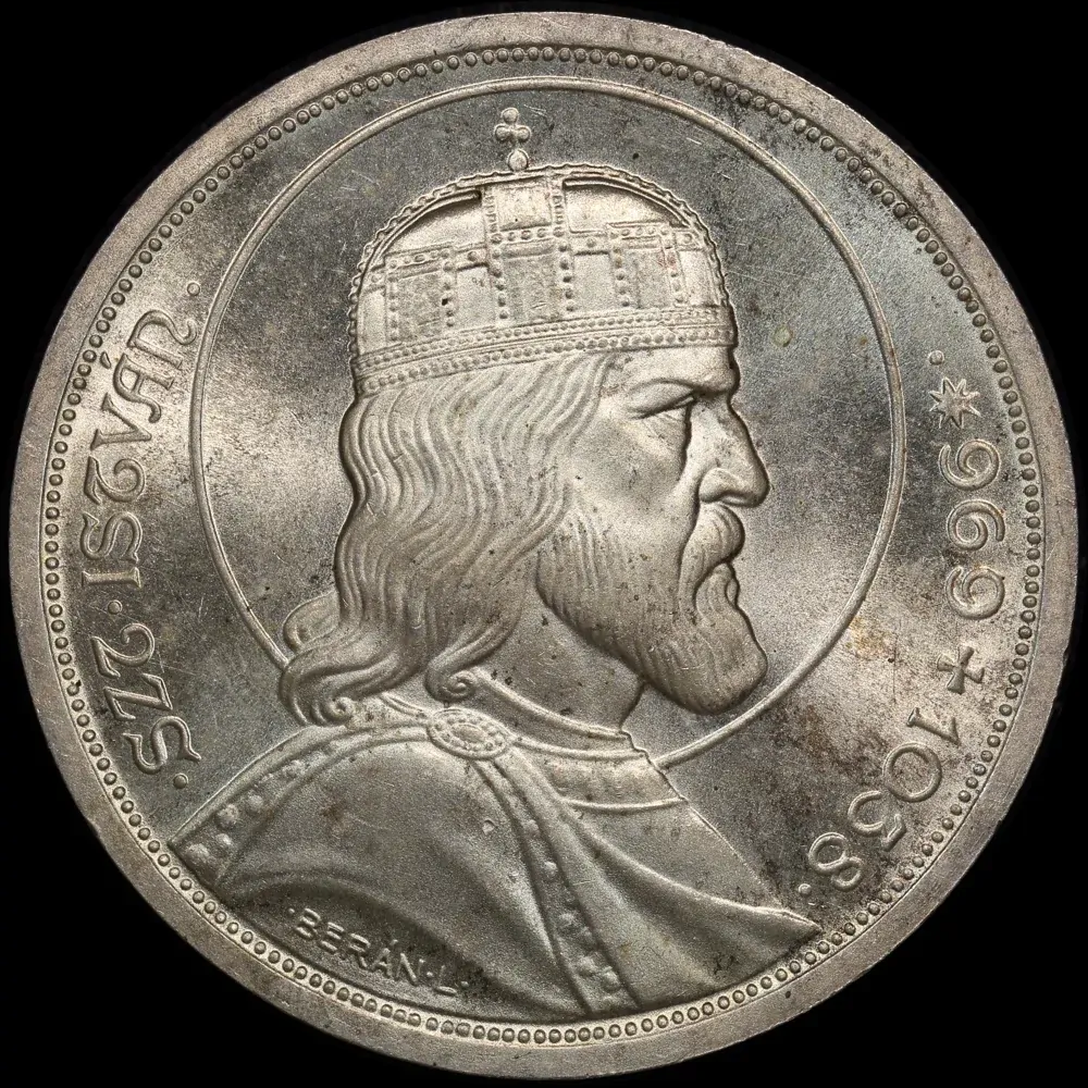 Hungary 1938 Silver 5 Pengo KM# 516 Uncirculated product image