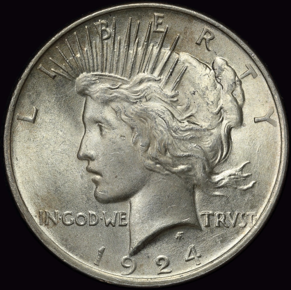 USA 1924 Silver Peace Dollar KM# 150 Choice Uncirculated product image