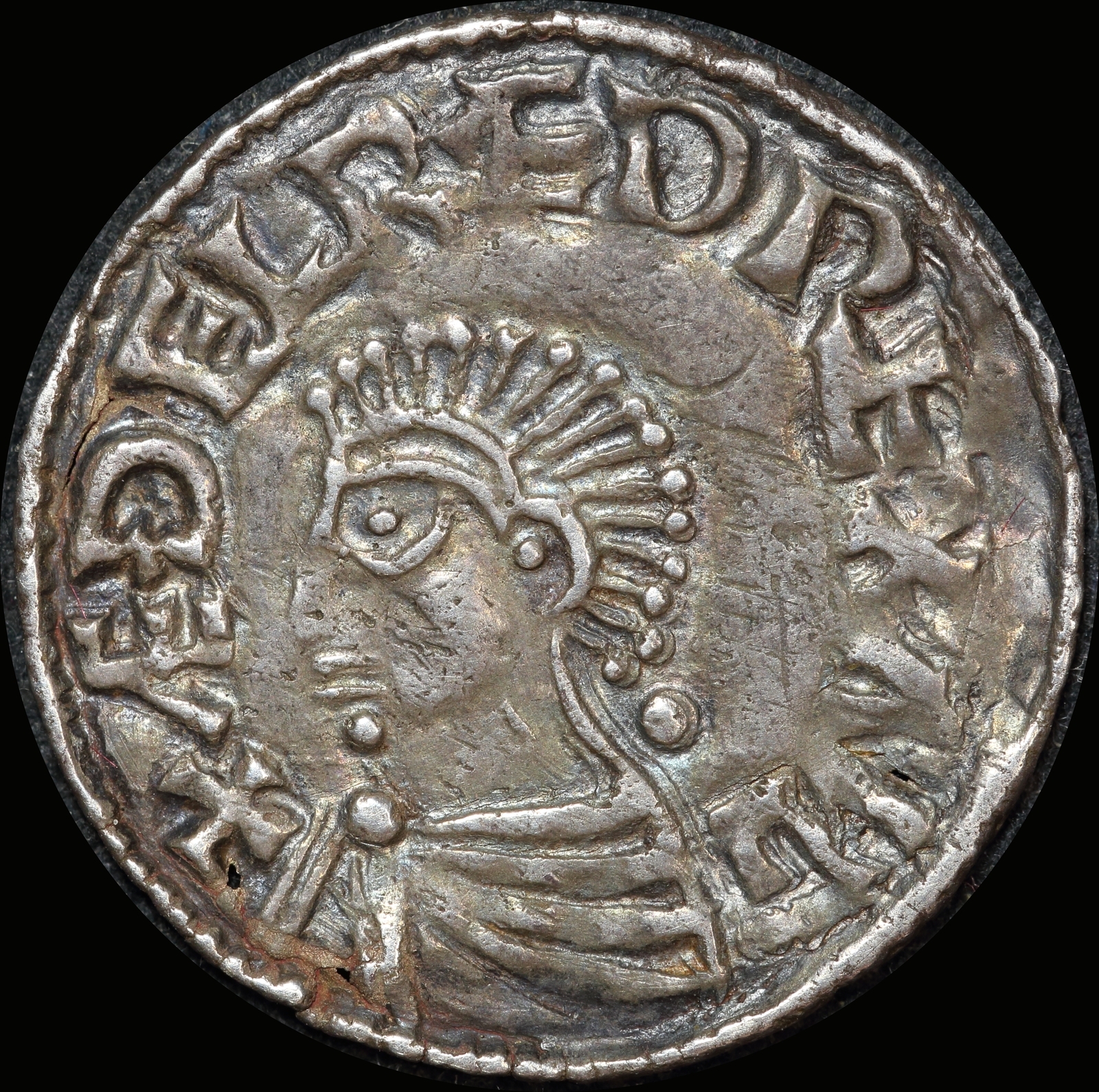 978 ~ 1016 AD Silver Penny Aethelred II (Ethelred the Unready) S#1151 about VF product image