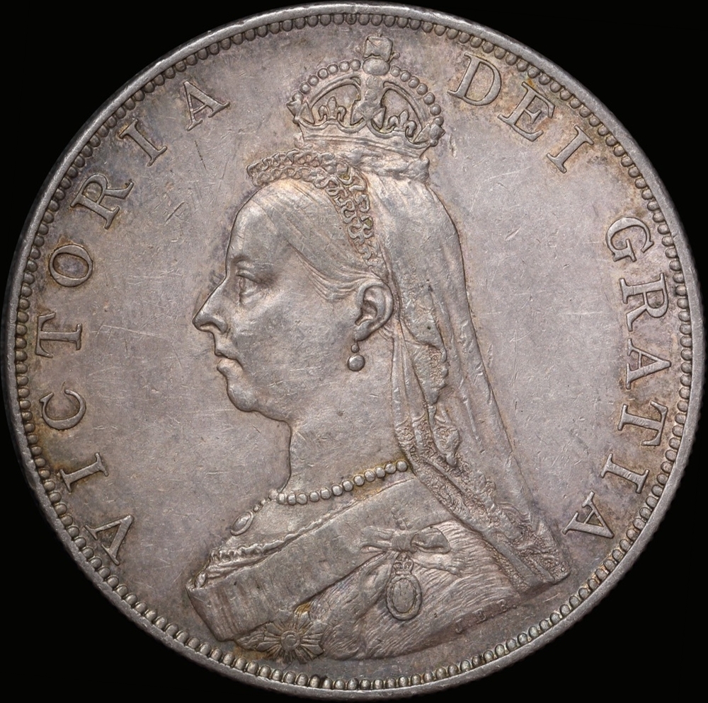 1887 Silver Double Florin Victoria Roman I S#3922 about Unc product image