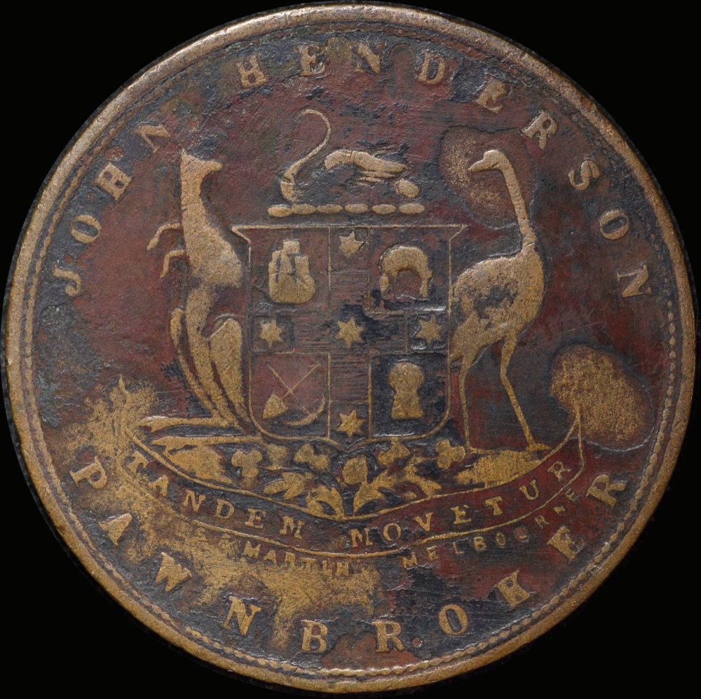 Henderson, John Copper Penny Token 1878 A# 222 Fine product image
