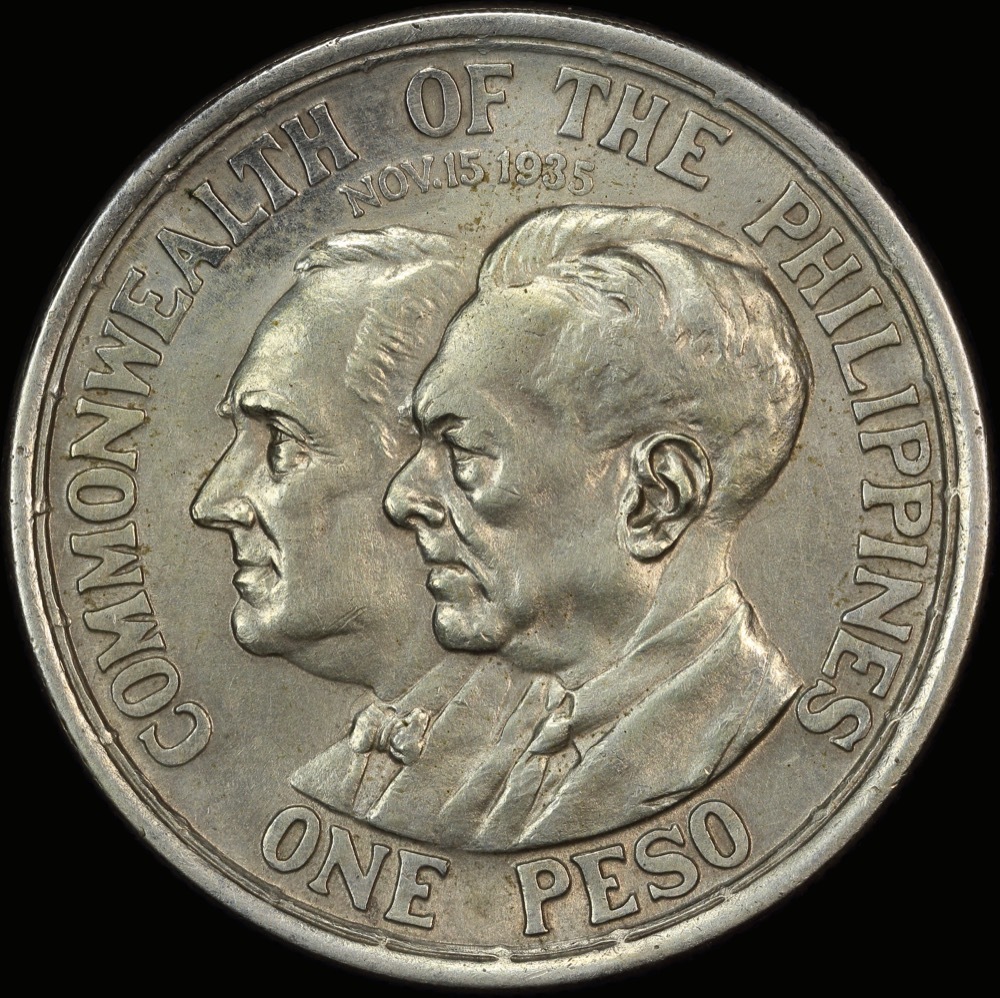 Philippines 1936 Silver 1 Peso KM# 177 about Unc product image