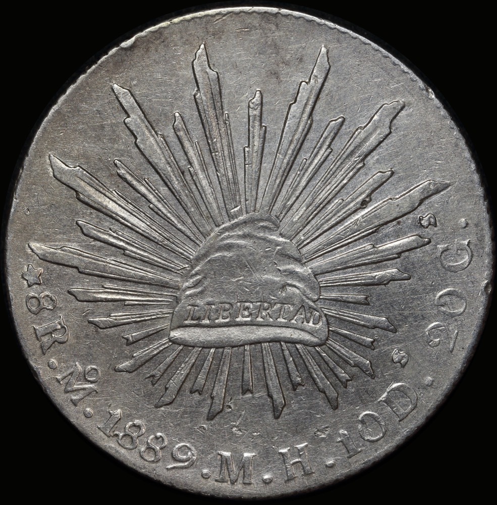 Mexico 1889 Silver 8 Reales KM# 377.1 about Unc product image
