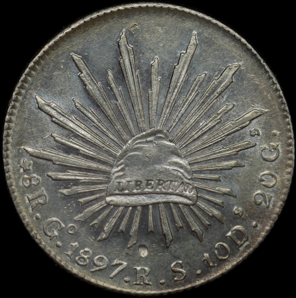 Mexico 1897-Go Silver 8 Reales KM# 377.8 PCGS MS61 product image