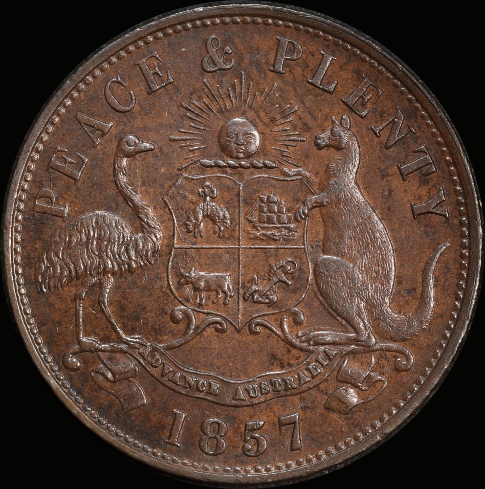 Hyde, Robert & Co Copper Penny Token 1857 A# 280 about Unc product image