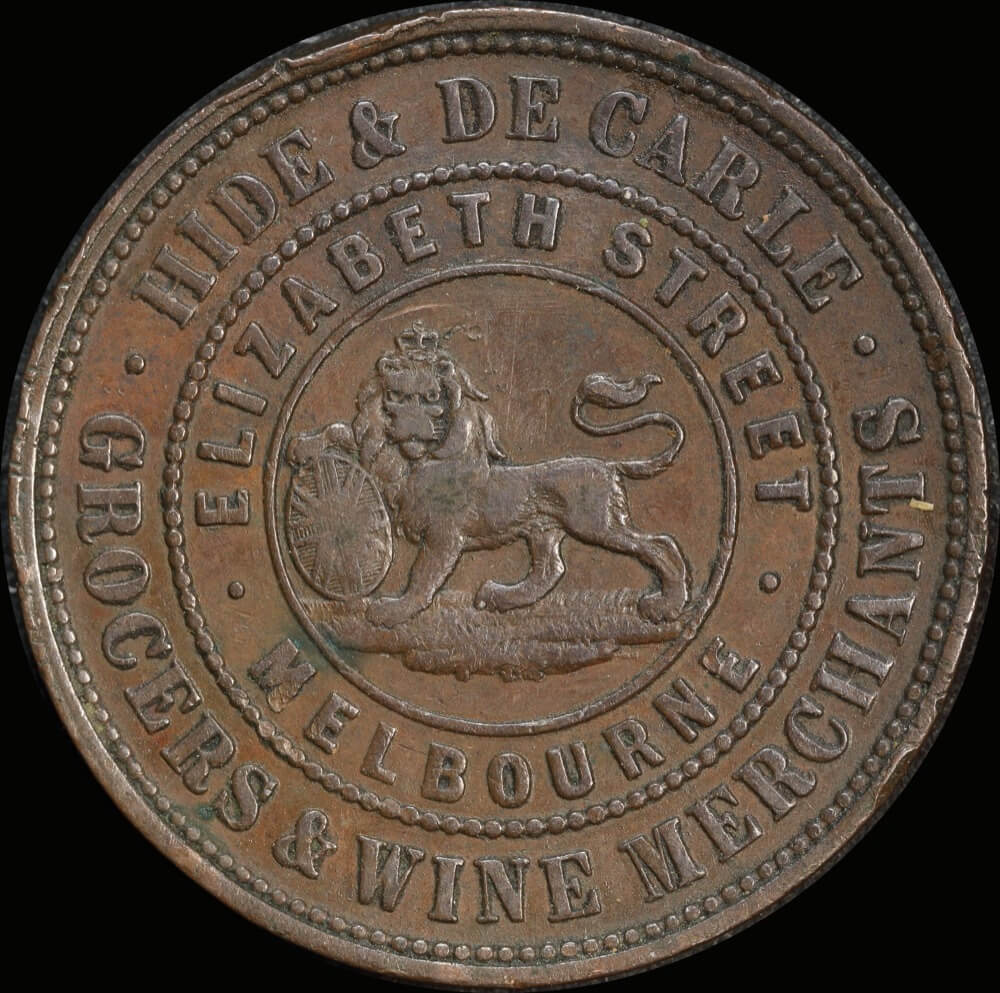 Hide and De Carle Copper Penny Token 1858 A# 241 Very Fine product image