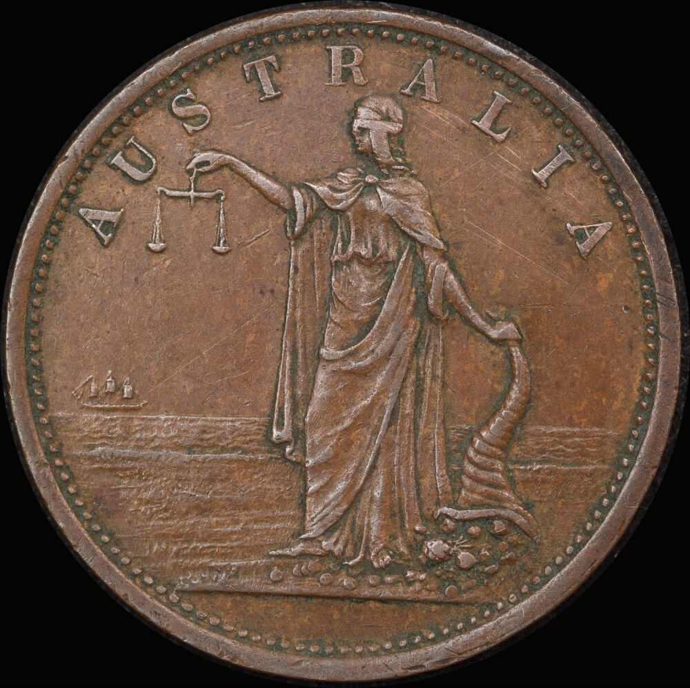 Campbell, James Copper Penny Token Undated A# 59 good VF product image