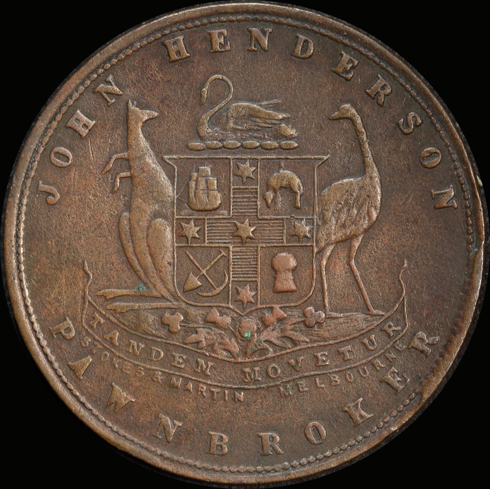 Henderson, John Copper Penny Token 1878 A# 222 Very Fine product image
