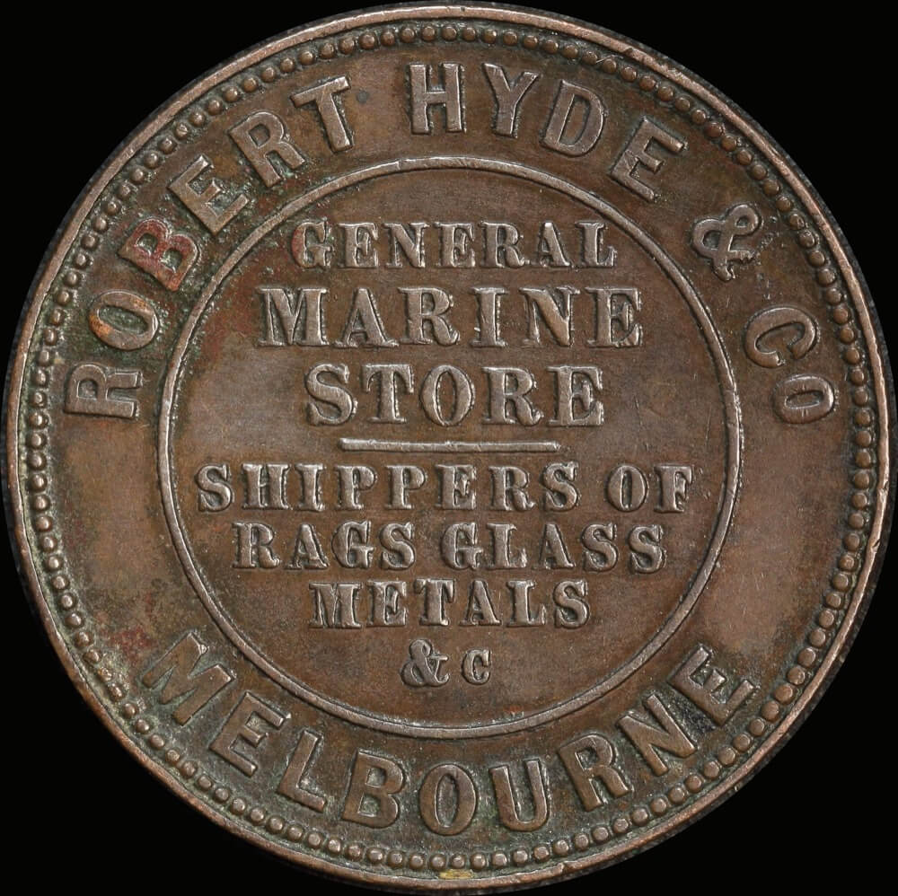 Hyde, Robert & Co Copper Halfpenny Token 1857 A# 281 good VF product image