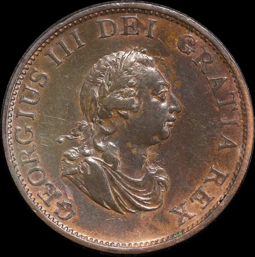 1799 Copper Halfpenny George III S#3778 good EF product image
