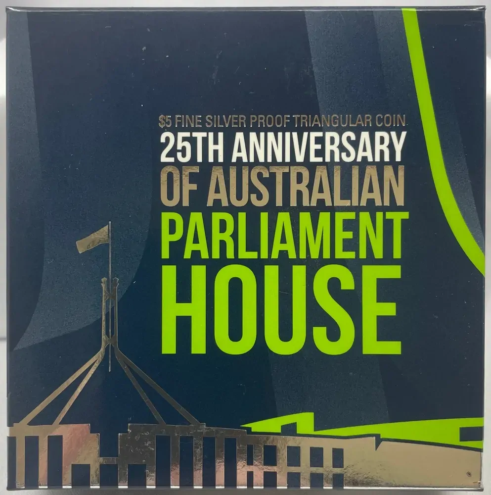 2013 Silver 5 Dollar Triangular Proof Coin 25th Anniversary of Parliament House product image