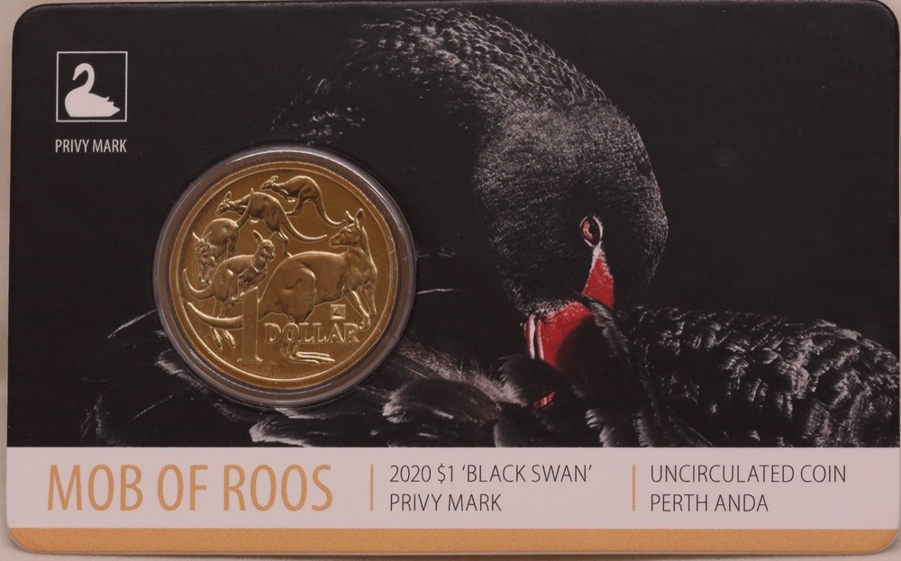 One Dollar Uncirculated In Card 2020 Perth Money Expo Black Swan Privy Mark product image