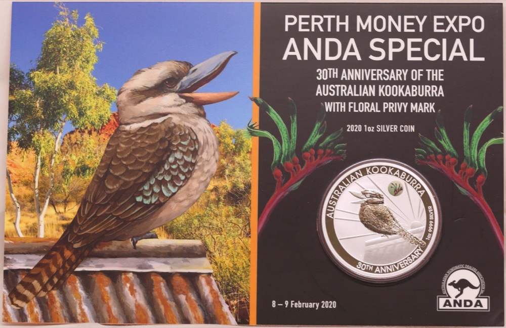 2020 Silver One Ounce Unc Privy Mark Kangaroo Paw Perth Money Expo product image