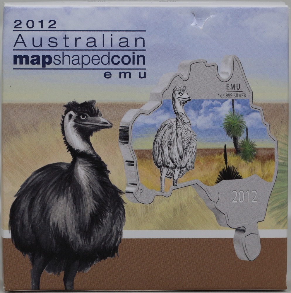 2012 Silver 1oz Specimen Map Shaped Coin - Emu product image