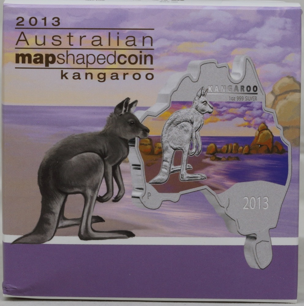 2013 Silver 1oz Specimen Map Shaped Coin - Kangaroo product image