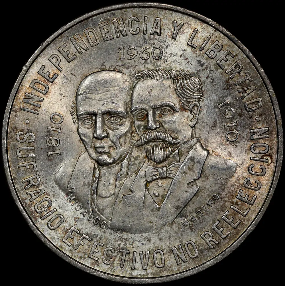 Mexico 1960 Silver 10 Pesos KM# 476 Choice Uncirculated product image
