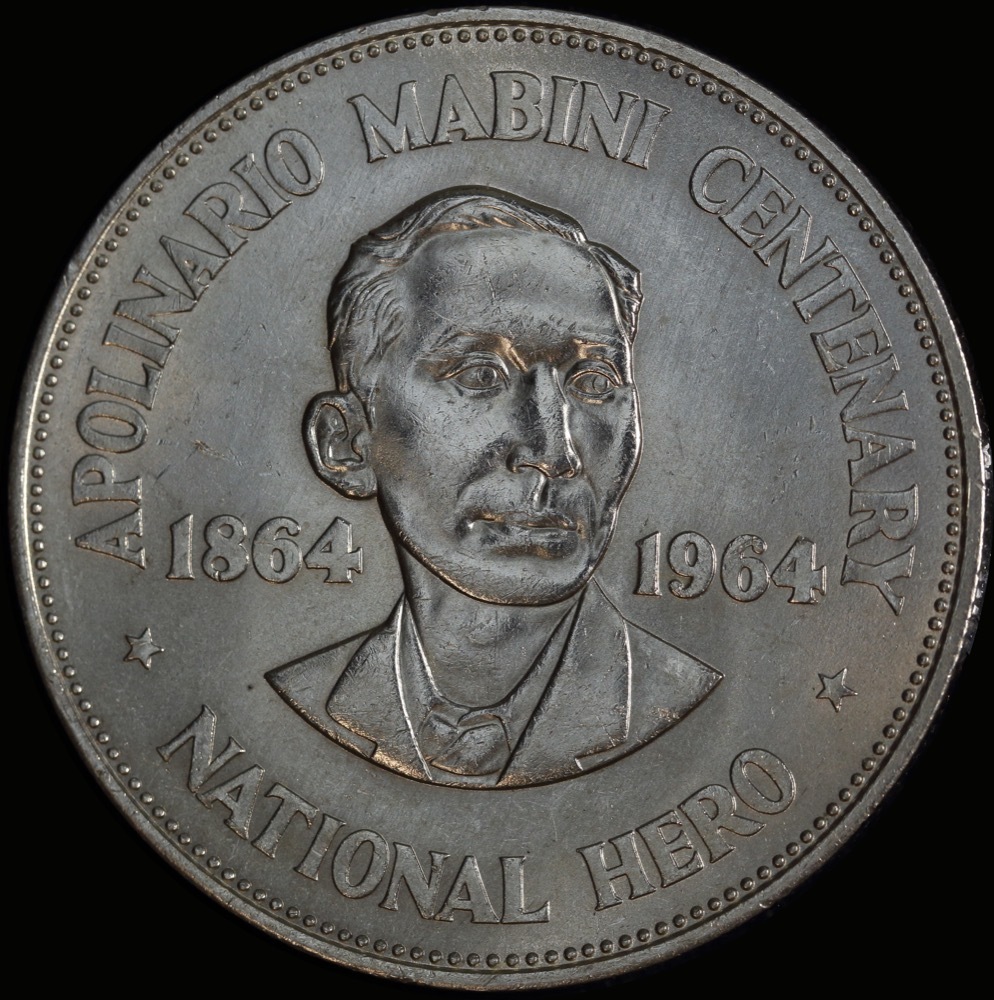 Philippines 1964 Silver 1 Peso KM# 194 Choice Uncirculated product image
