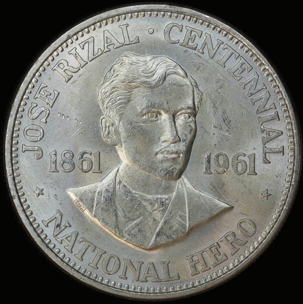 Phillippines  1961 Silver 1 Peso KM# 192 Choice Uncirculated product image