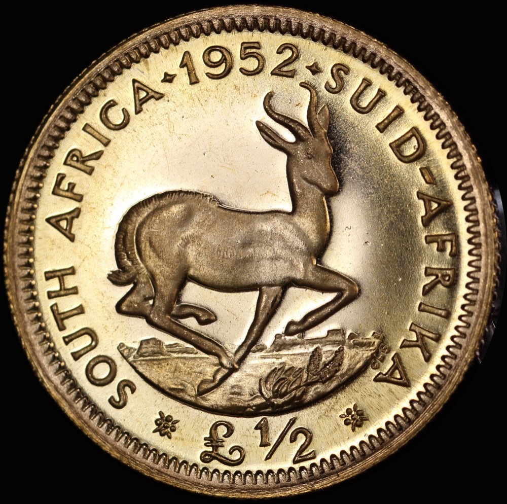 South Africa 1952 Gold Proof 1/2 Pond KM#42 FDC product image