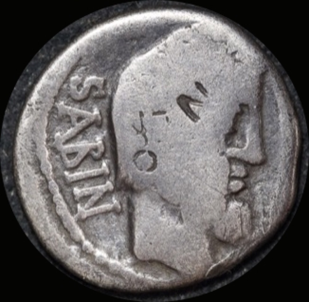 Ancient Rome (Republic)  89BC L. Titurius Sabinus Silver Denarius Tarpeia  RRC 344/2a about Fine product image