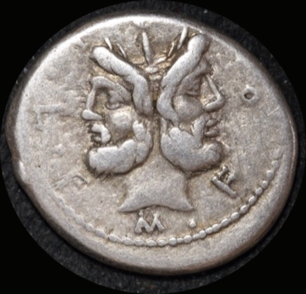 Ancient Rome (Republic)  119 B.C.  M. Furius Philus Silver Denarius Roma  RRC 281/1 Good Fine product image