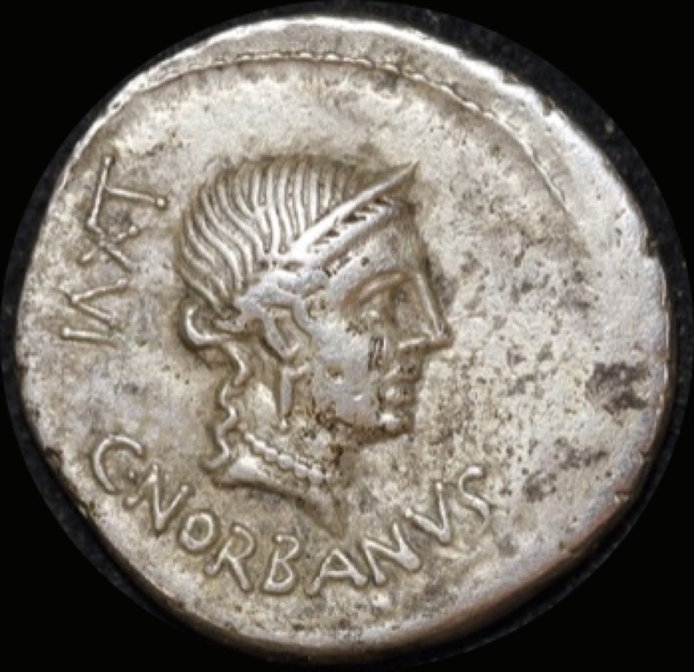 Ancient Rome (Republic)  83 B.C.  C. Norbanus Silver Denarius Prow  RRC 357/1b Very Fine product image