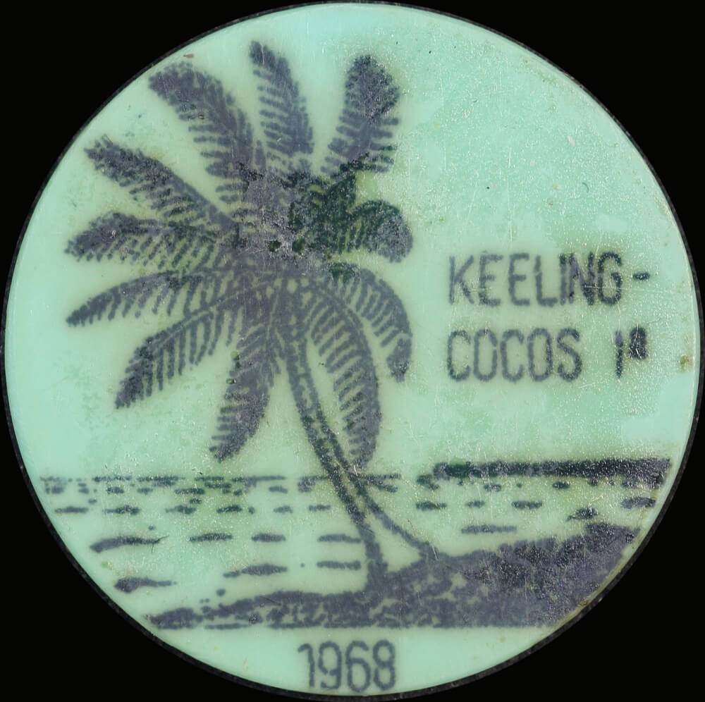 Keeling-Cocos Islands 1968 Plastic 10 Cent Token KM#Tn 10