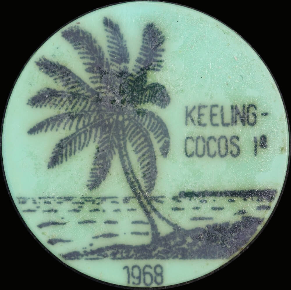 Keeling-Cocos Islands 1968 Plastic 10 Cent Token KM#Tn 10 Uncirculated product image