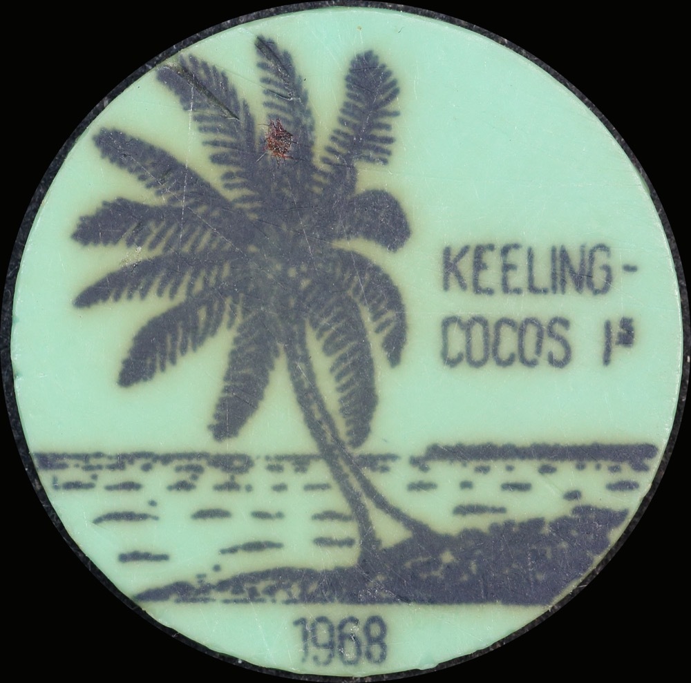 Keeling-Cocos Islands 1968 Plastic 5 Cent Token KM#Tn 9 Uncirculated product image
