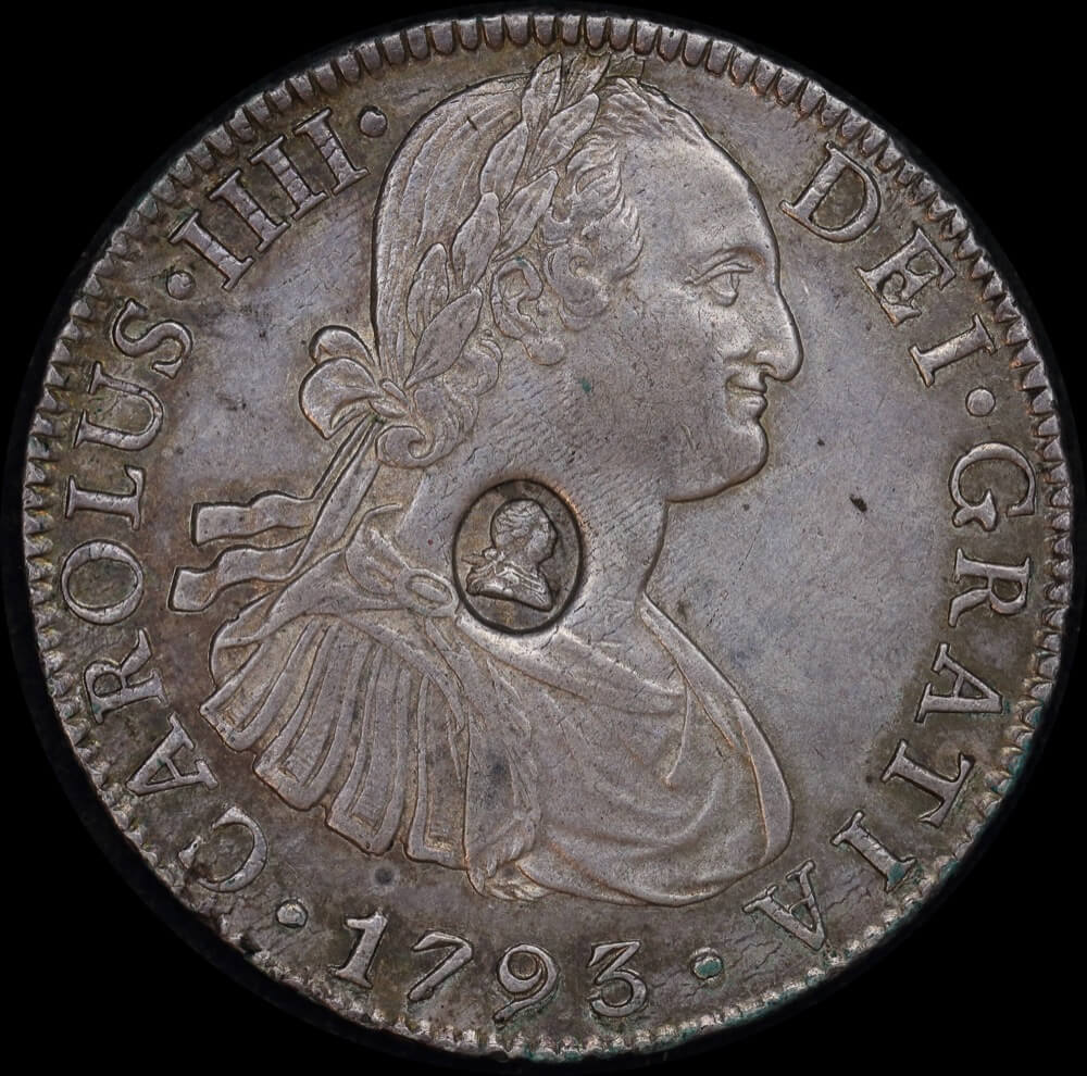 Great Britain 1797 Silver Bank of England Dollar Oval Counterstamp S# 3765A good EF product image
