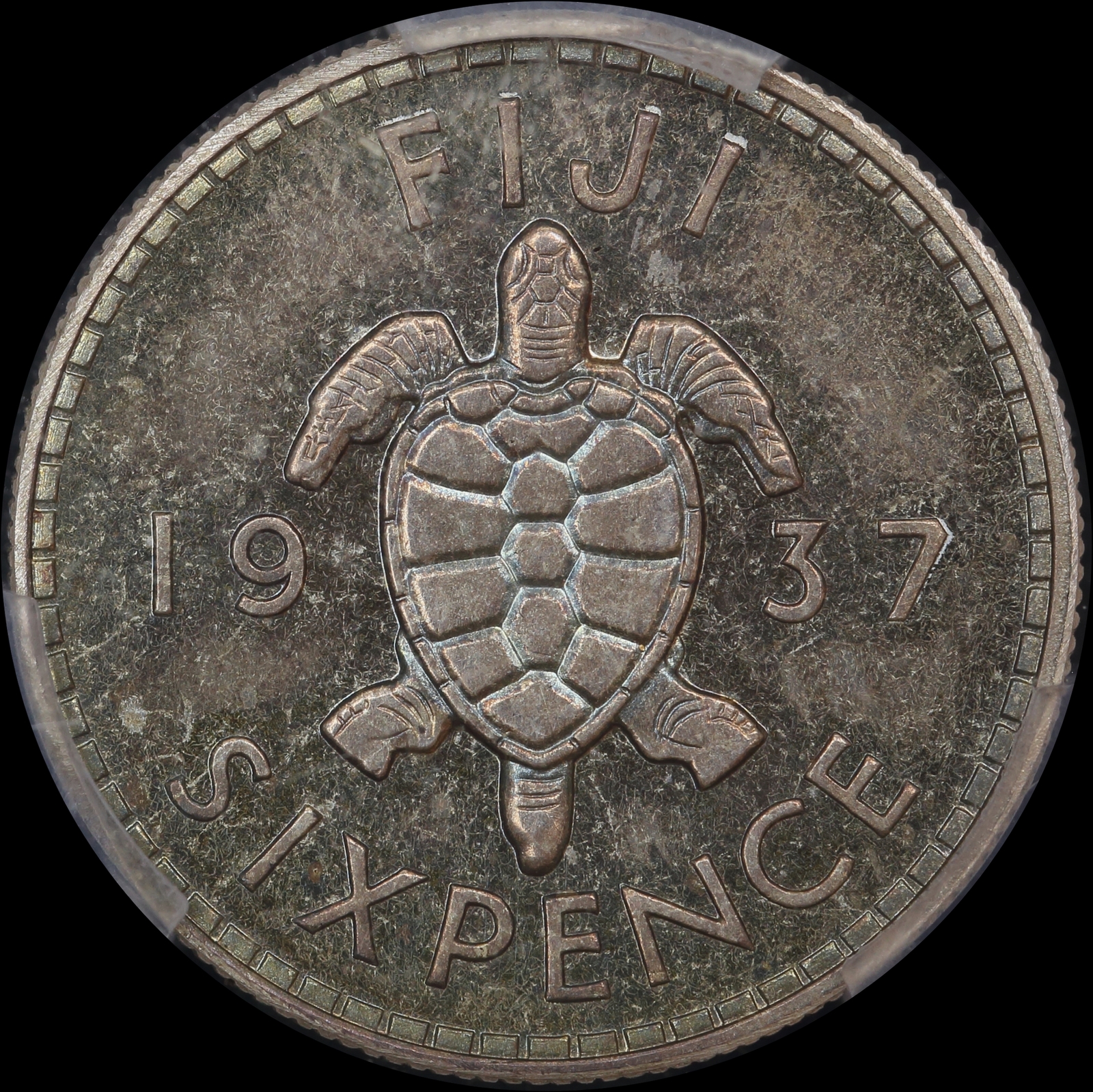 Fiji 1937 Silver Uniface Pattern Sixpence KM# cf 8 PCGS SP65 product image