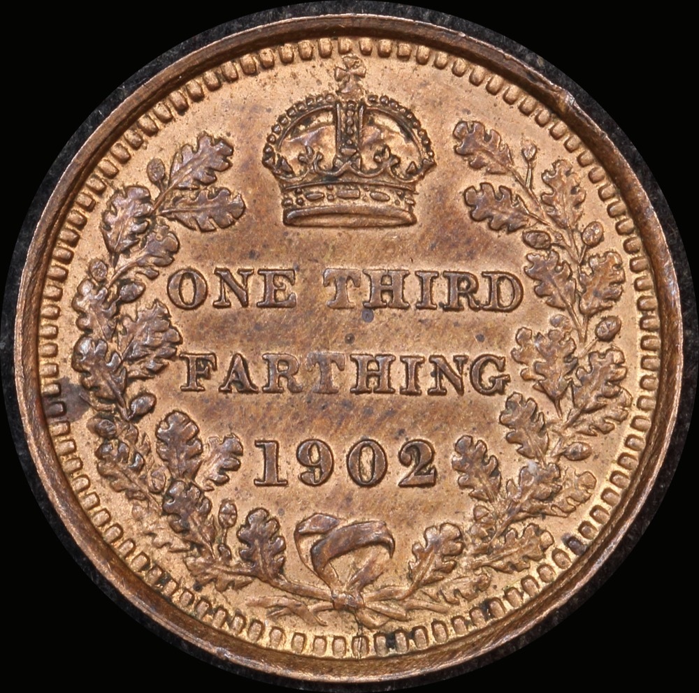 1902 Copper 1/3 Farthing Edward VII S#3993 Uncirculated product image