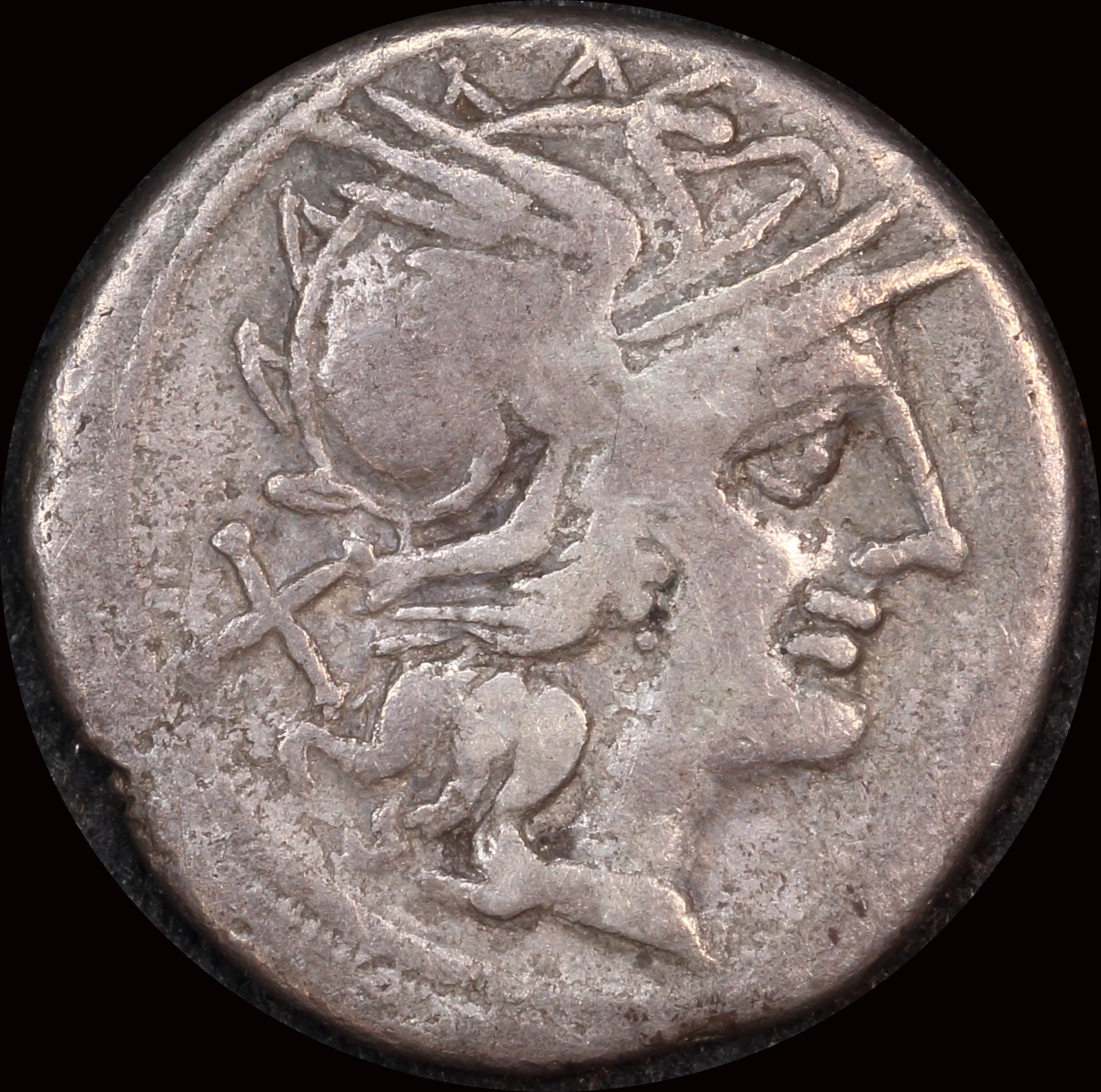 Ancient Rome (Republic)  152 BC L. Saufeius Silver Denarius Victory in biga  RRC 204/1 Fine product image