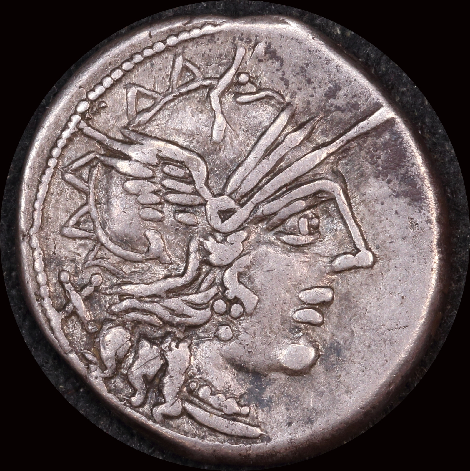 Ancient Rome (Republic)  123 BC C. Porcius Cato Silver Denarius Victory in biga  RRC 274/1 Very Fine product image