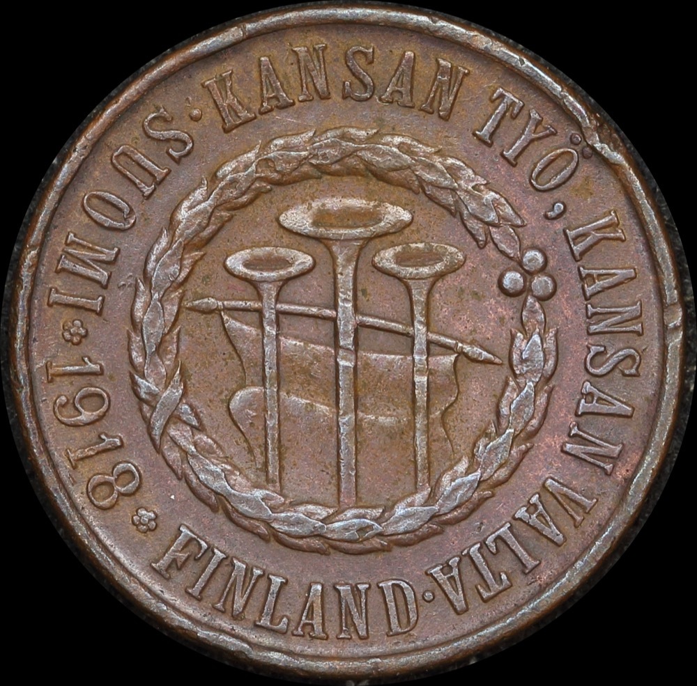 Finland 1918 Copper 5 Pennia KM# 21 Extremely Fine product image