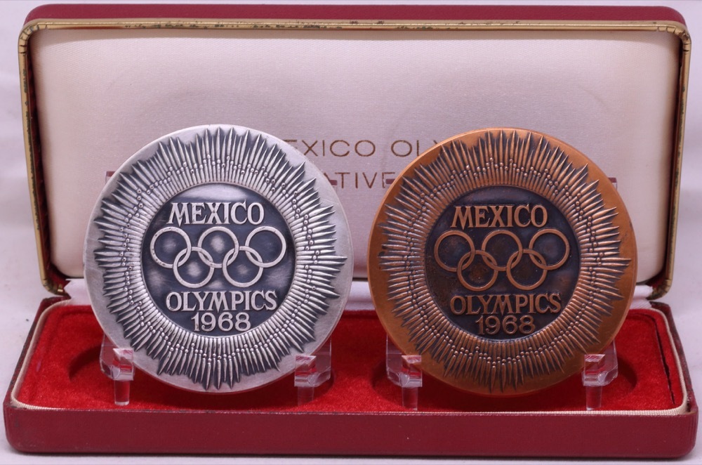 Max Stern Bronze / Silvered Bronze Medallion 1968 Mexico Summer Olympics 1968/9 Uncirculated product image