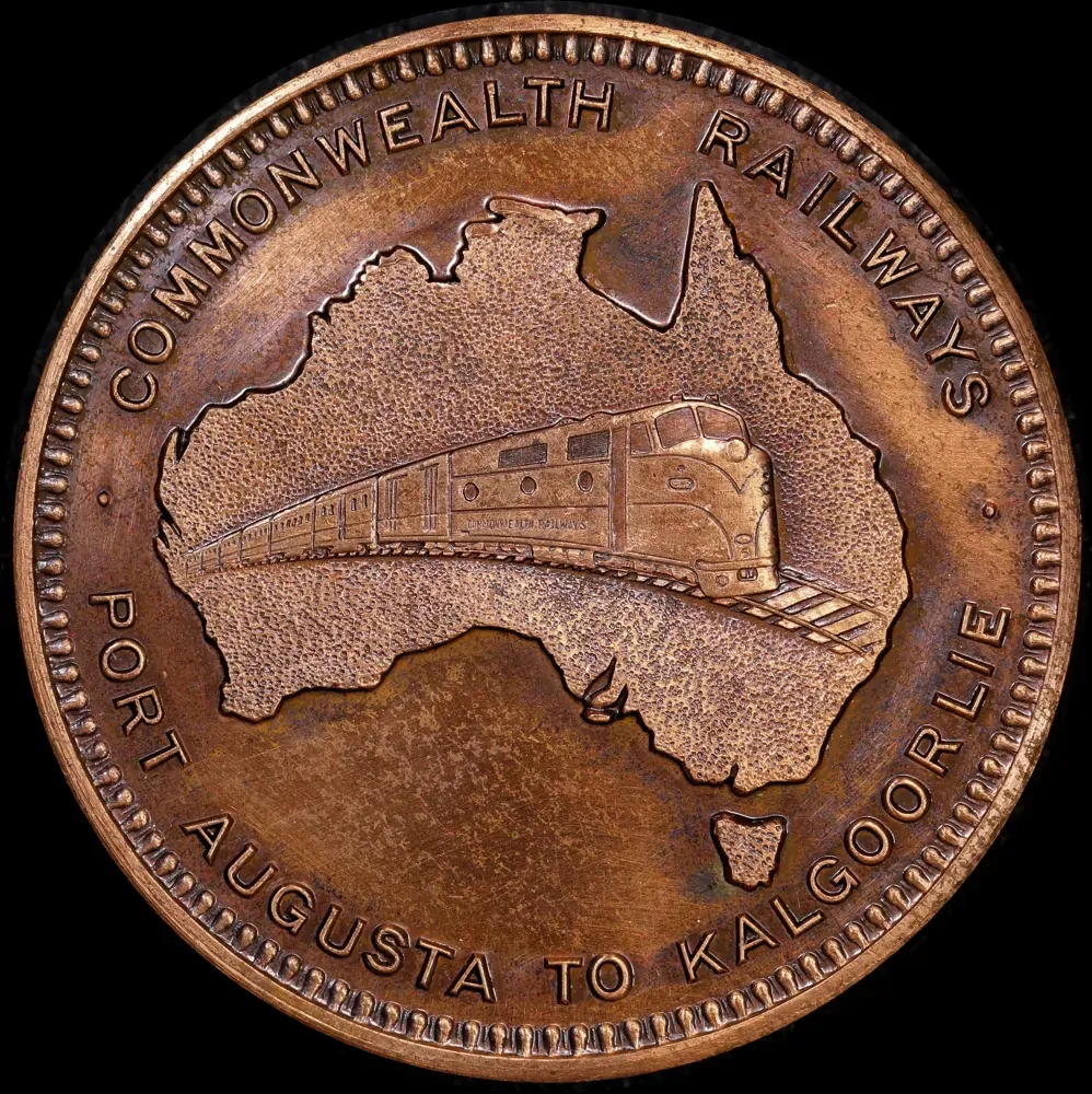Commonwealth Railways Bronze Medallion 1968 50th Anniversary Trans Australian Railway 1967/6 product image