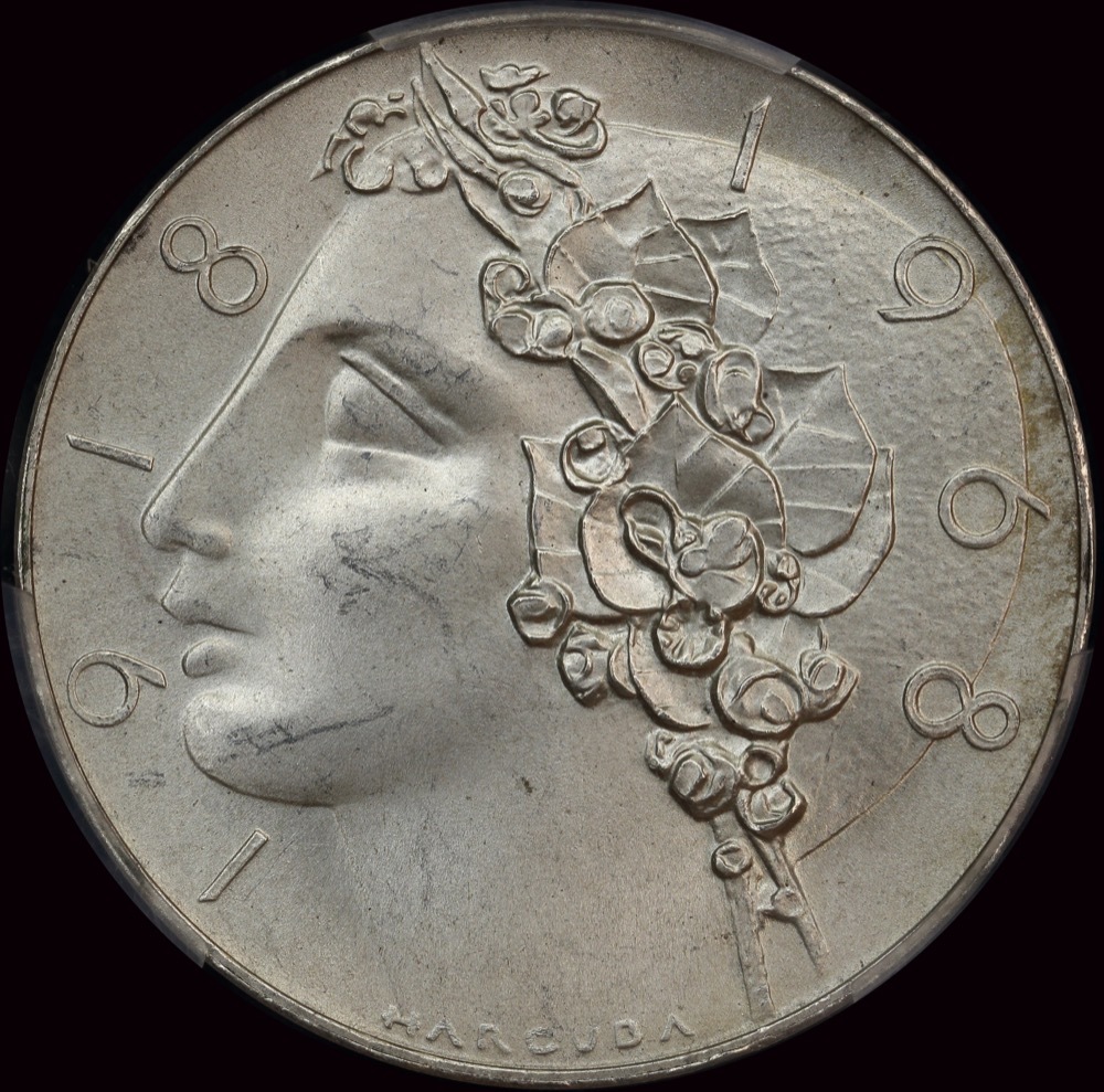 Czech 1968 Silver 50 Koruna KM# 65 PCGS MS65 product image