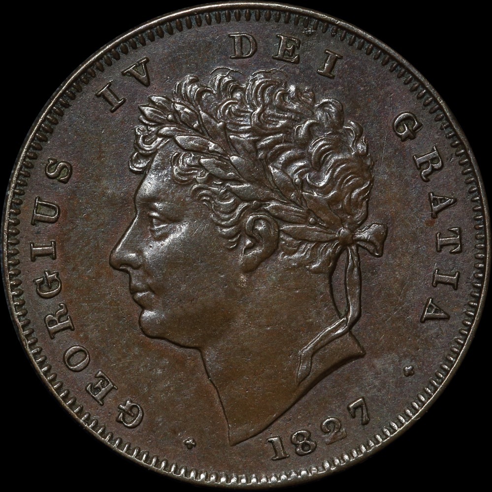 1827 Copper Third Farthing George IV S#3827 about Unc product image