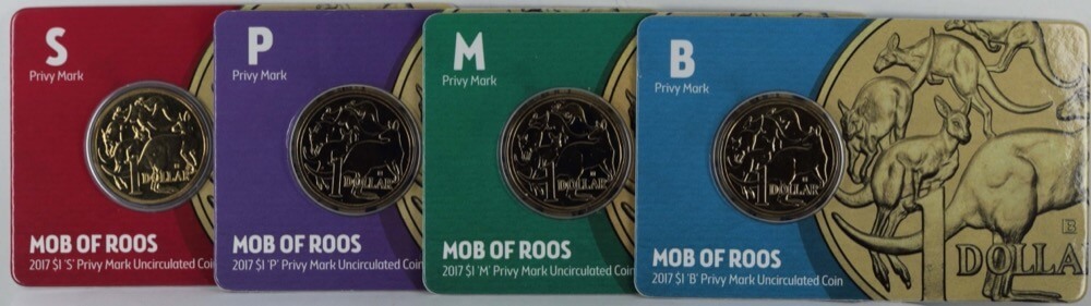 Set of 4 2017 ANDA Money Expo Privy Mark 1 Dollar Coins product image