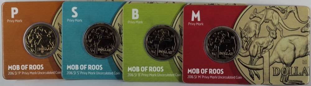 Set of 4 2016 ANDA Money Expo Privy Mark 1 Dollar Coins product image