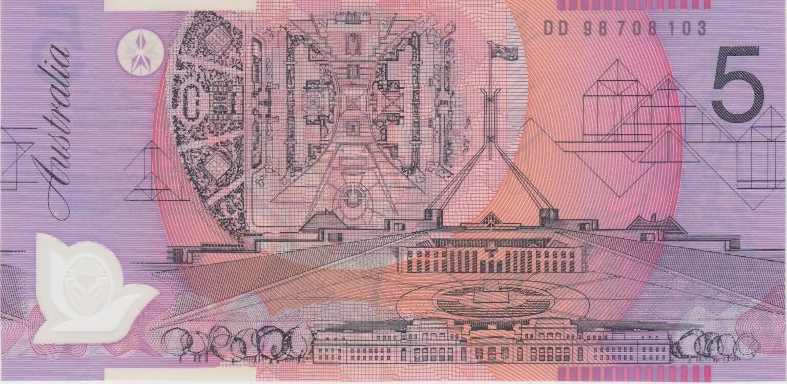 1998 $5 Note Macfarlane/Evans Standard Prefix R218c Uncirculated product image
