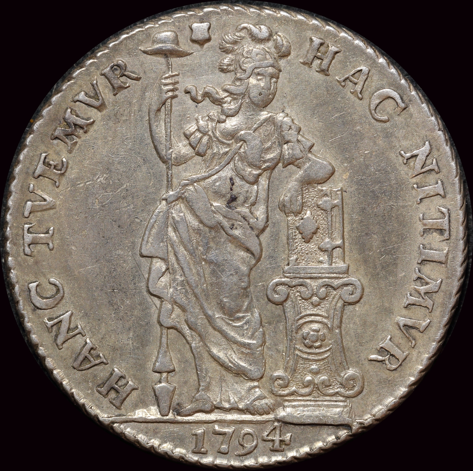 Netherlands (Utrecht) Silver Guilder 1794 Delm# 1182 good VF product image