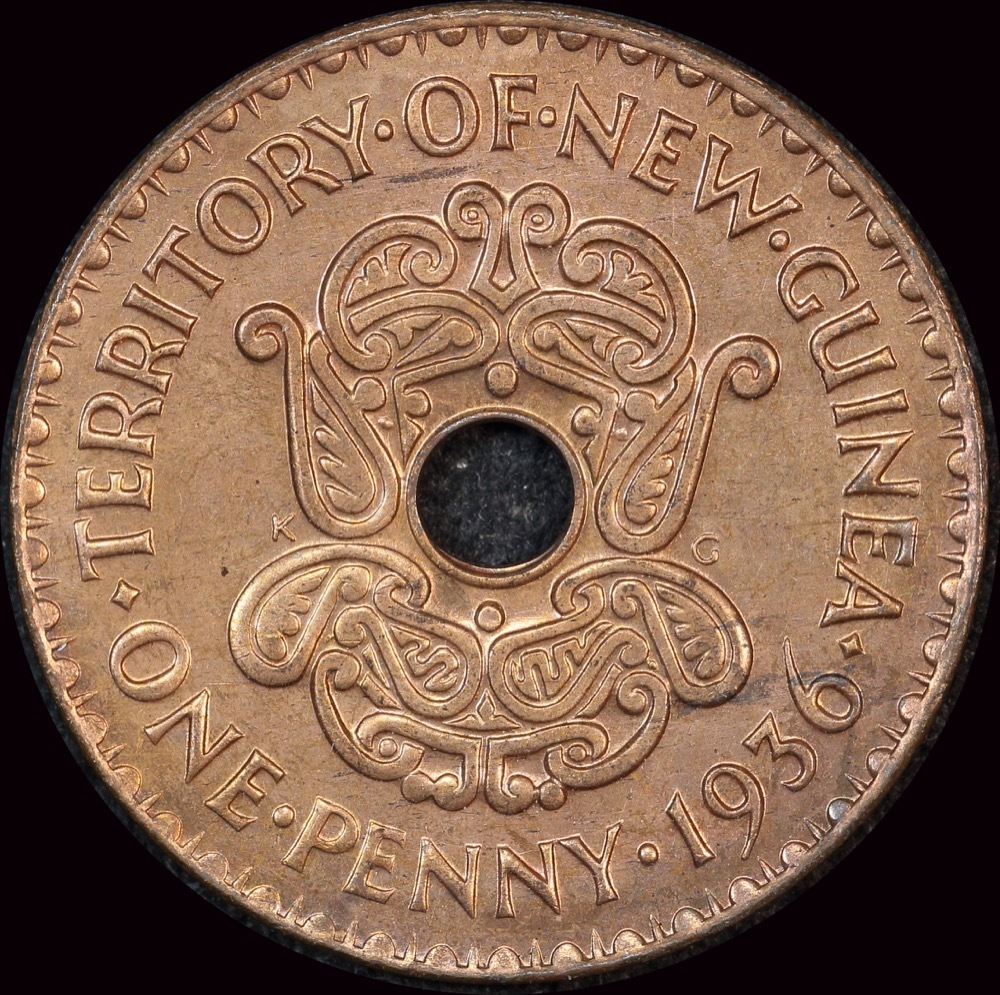 New Guinea 1936 Copper Penny KM# 6 Choice Uncirculated product image
