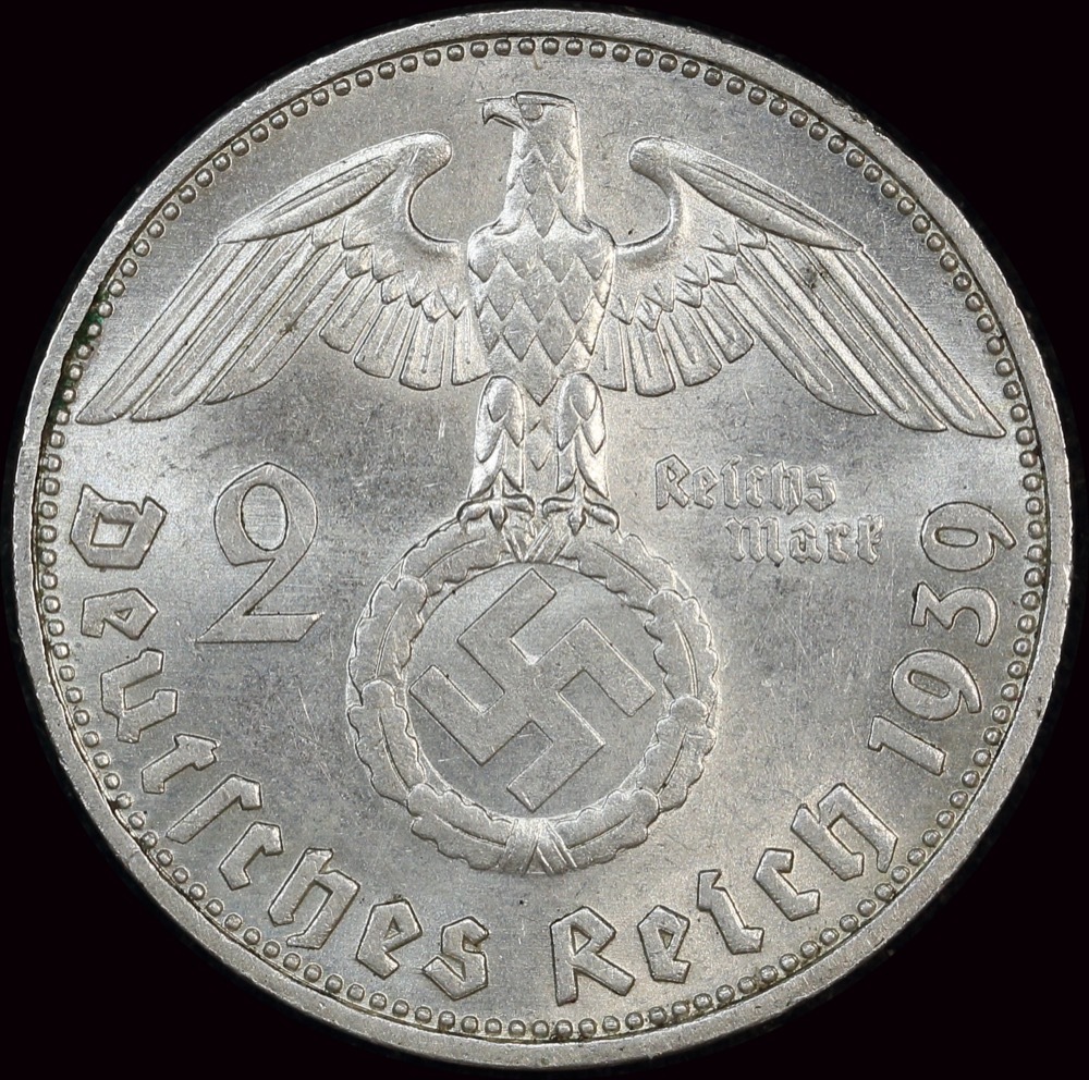 Germany (Third Reich) 1939-D Silver 2 Marks KM#93 Uncirculated product image