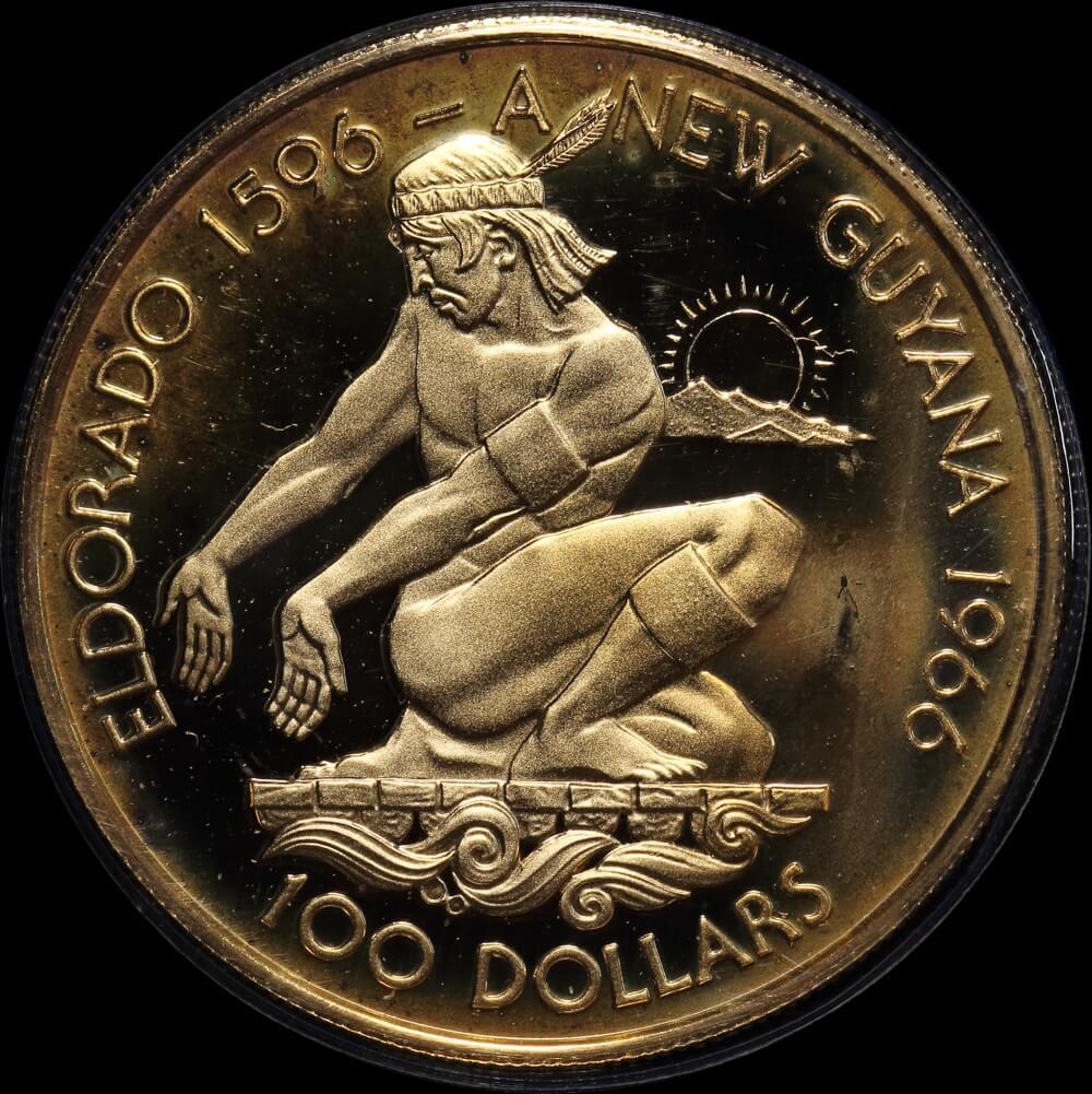 Guyana 1976 Gold 100 Dollars KM# 46 Independence product image