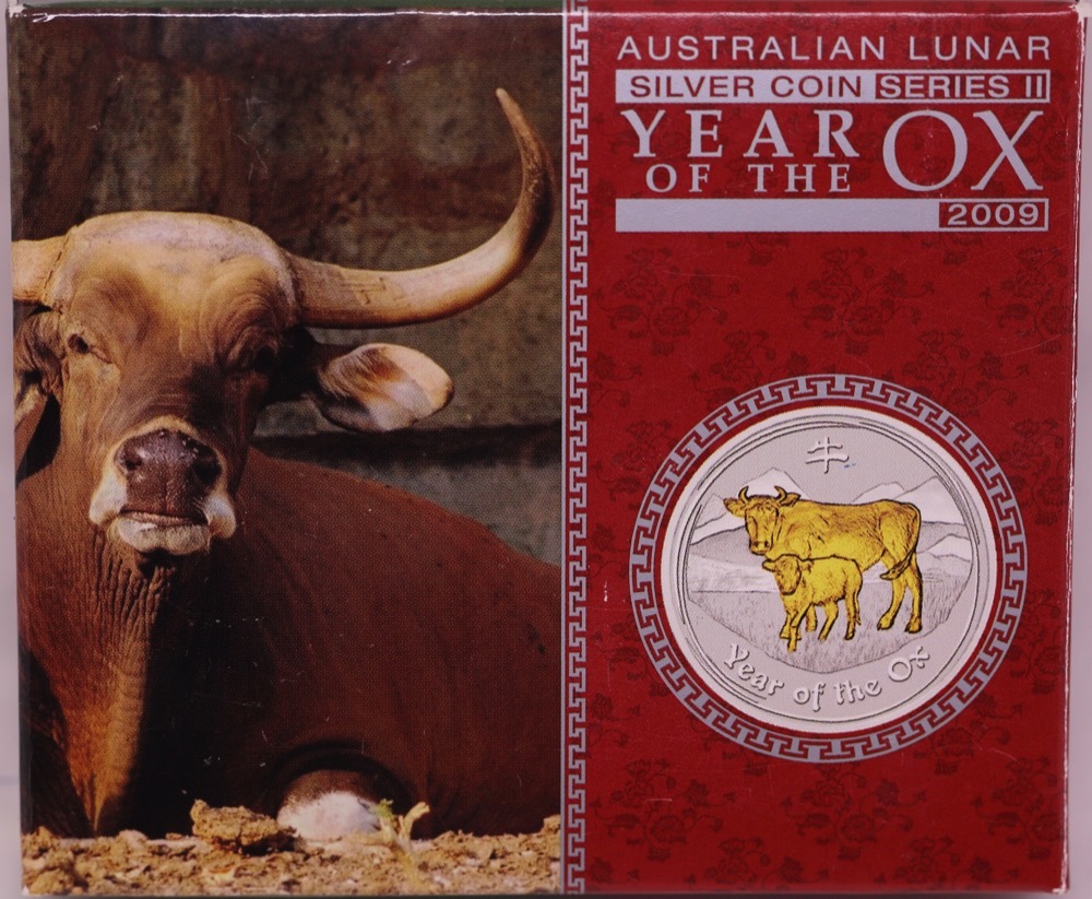 2009 Silver Lunar One Ounce Gilded Specimen Year of the Ox product image